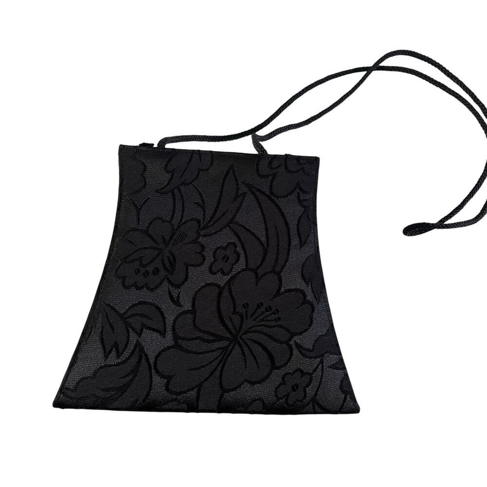 Y2K 2000s Black Floral Embossed Event Purse Crossbody Witchy Whimsigoth Fairy